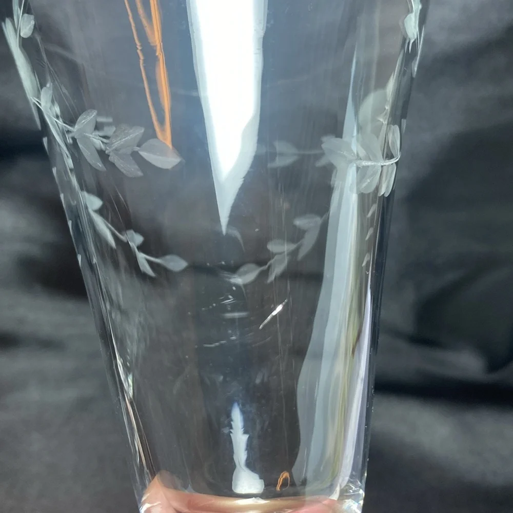 Vintage 1960’s Cut Crystal Stemmed Wine Glasses - set of two (2)